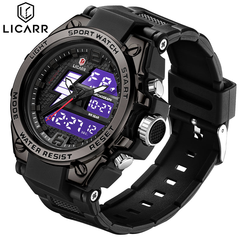 LICARR Sports Outdoor Stopwatch Waterproof Multifunction Watch