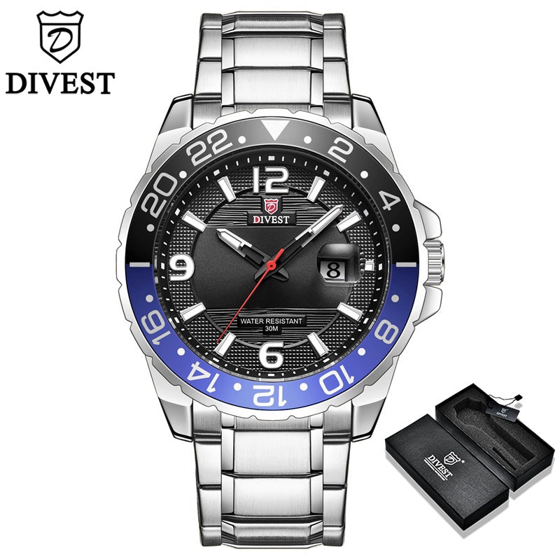 DIVEST Original Waterproof Top Brand Men Watch Fashion Casual Luminous Men's Watches Quartz 9029