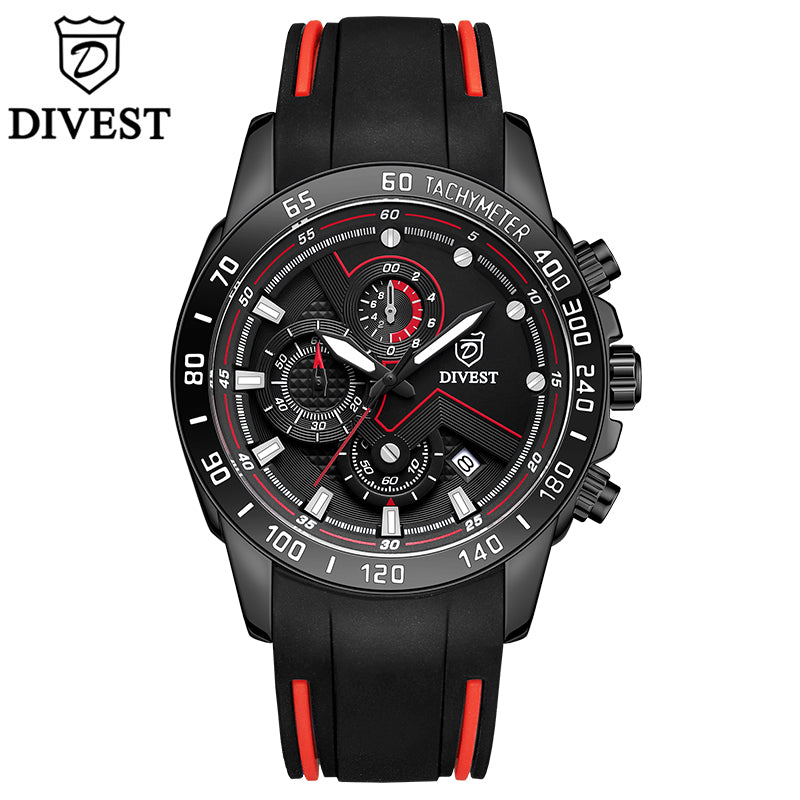 DIVEST Top Brand Men's Watches Original Business Fashion Casual Sport Quartz Lumninous Men Watch Waterproof Date 9023