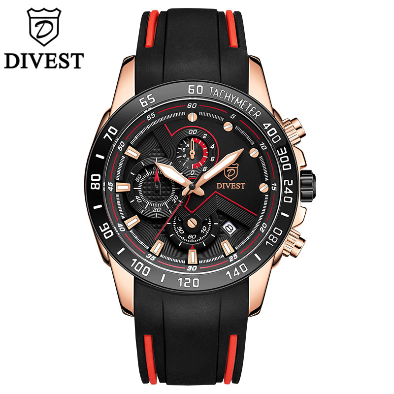 DIVEST Top Brand Men's Watches Original Business Fashion Casual Sport Quartz Lumninous Men Watch Waterproof Date 9023