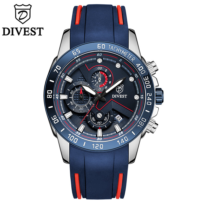 DIVEST Top Brand Men's Watches Original Business Fashion Casual Sport Quartz Lumninous Men Watch Waterproof Date 9023