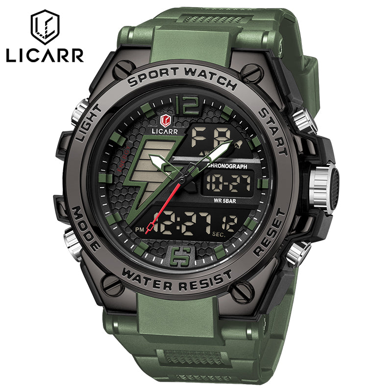 LICARR Sports Outdoor Stopwatch Waterproof Multifunction Watch