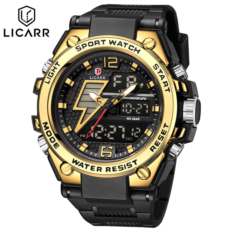 LICARR Sports Outdoor Stopwatch Waterproof Multifunction Watch