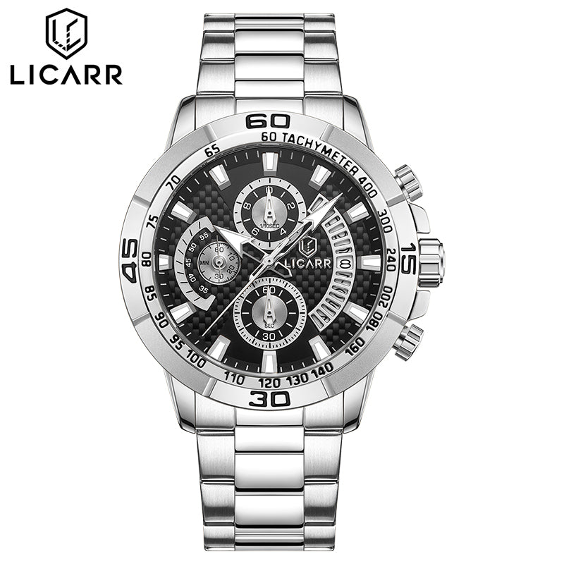 LICARR Brand Original Mens Watch Fashion Waterproof Luminous Calendar Chrono