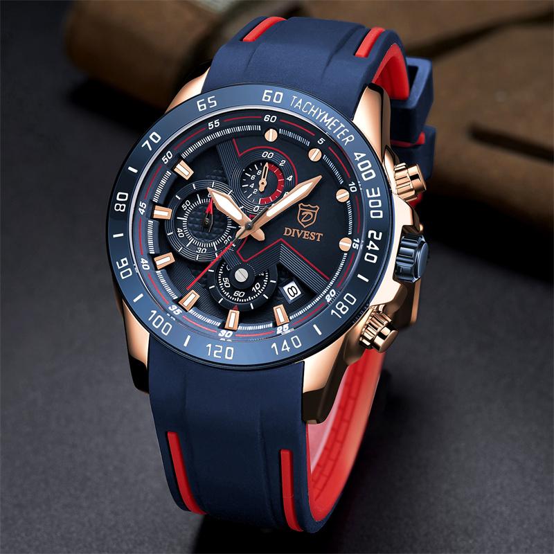 DIVEST Top Brand Men's Watches Original Business Fashion Casual Sport Quartz Lumninous Men Watch Waterproof Date 9023