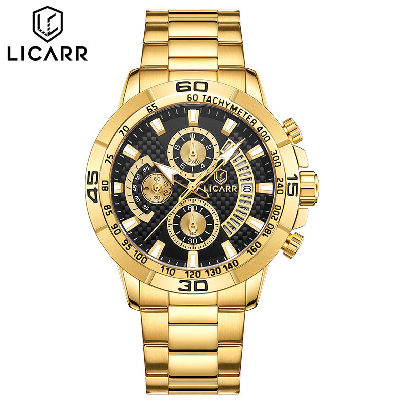 LICARR Brand Original Mens Watch Fashion Waterproof Luminous Calendar Chrono