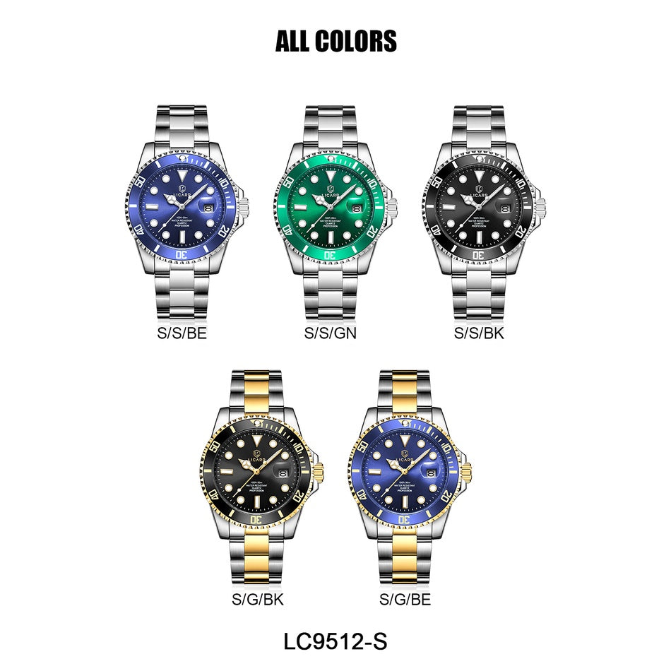 Original Brand LICARR Waterproof Watches Mens Watch Fashion Luminous Calendar