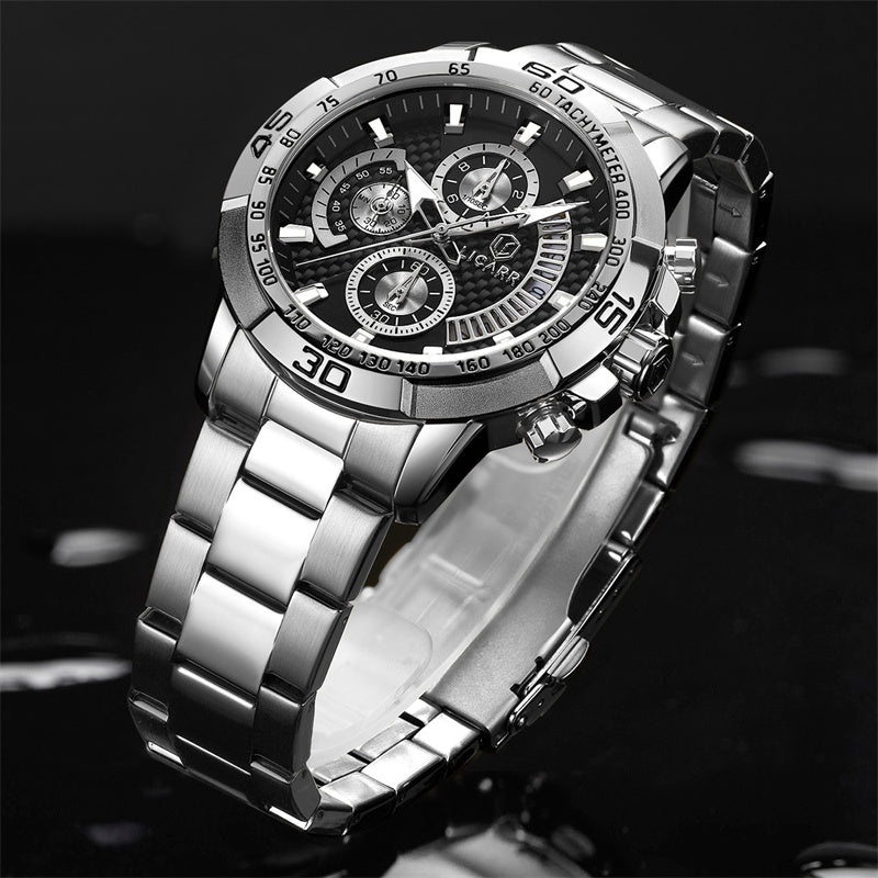 LICARR Brand Original Mens Watch Fashion Waterproof Luminous Calendar Chrono