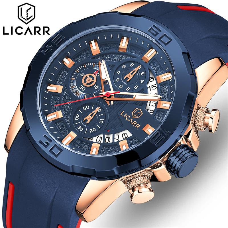 LICARR Original Brand Luxury Waterproof Fashion Men's Watch Sport Chronograph Casual Watch