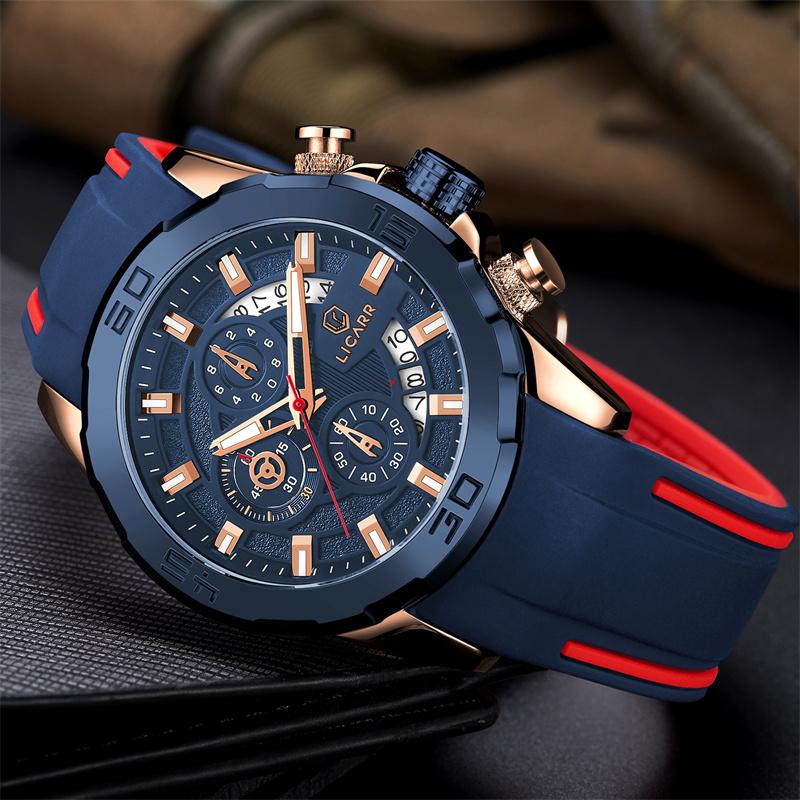 LICARR Original Brand Luxury Waterproof Fashion Men's Watch Sport Chronograph Casual Watch