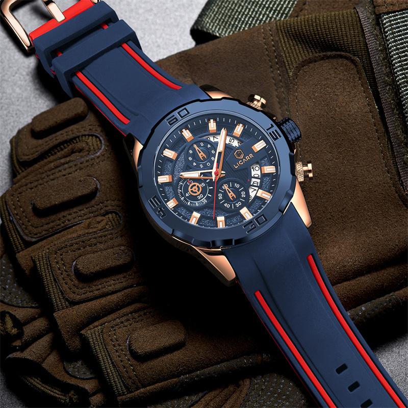 LICARR Original Brand Luxury Waterproof Fashion Men's Watch Sport Chronograph Casual Watch