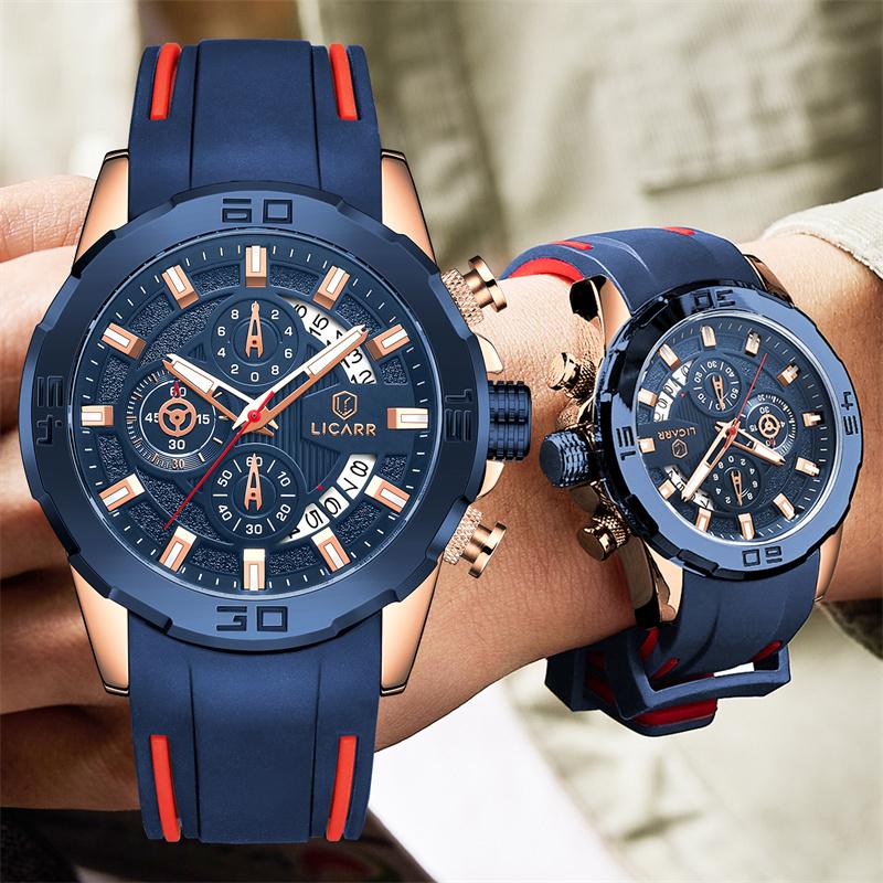 LICARR Original Brand Luxury Waterproof Fashion Men's Watch Sport Chronograph Casual Watch