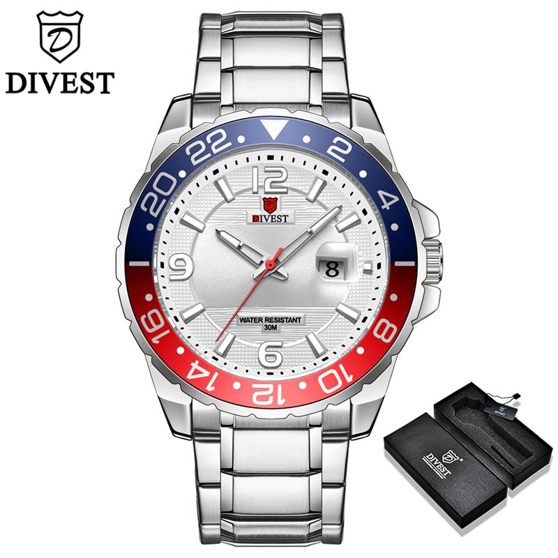 DIVEST Original Waterproof Top Brand Men Watch Fashion Casual Luminous Men's Watches Quartz 9029