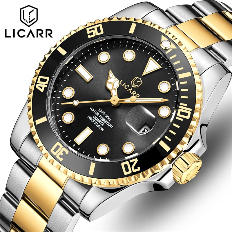 Original Brand LICARR Waterproof Watches Mens Watch Fashion Luminous Calendar