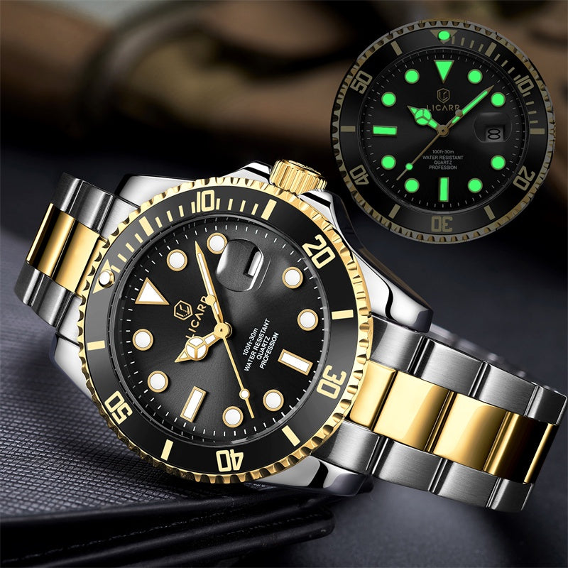 Original Brand LICARR Waterproof Watches Mens Watch Fashion Luminous Calendar